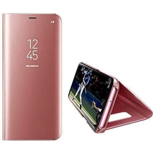 Etui - Samsung - Galaxy A22 5G - Spejl - 360 Protection - Rose Gold Læder Rose guld