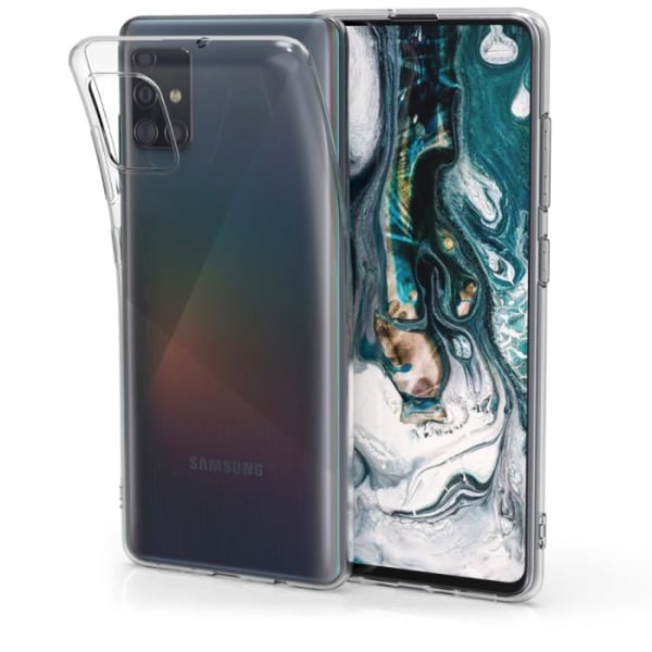 kwmobile etui kompatibelt med Samsung Galaxy A51 - Gennemsigtigt silikone beskyttende telefoncover Transparent