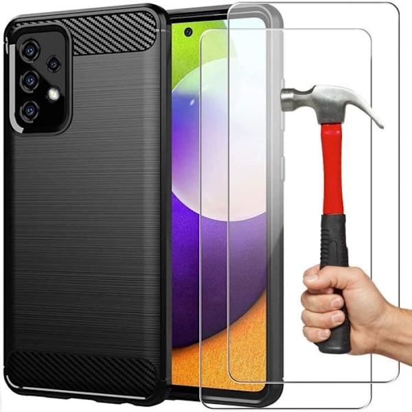 Skyddspaket - PROSHOP - Samsung A12 - Mjuk Skal - Härdat Glas - Hög Motståndskraft Svart