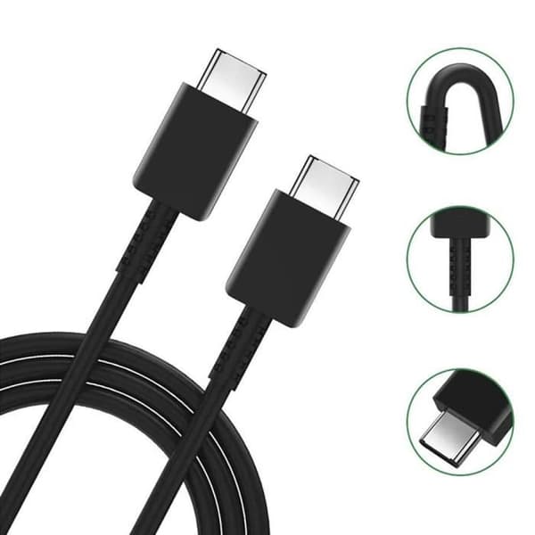 USB-C till USB-C-kabel för iPhone 16 Pro Max, iPhone 16 Pro, iPhone 16, iPhone 16e - Svart 1M - 2-pack Svart