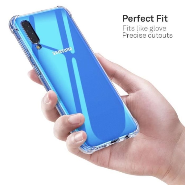 Samsung A50 etui, gennemsigtigt beskyttende anti-shock anti-ridse kofanger Silikone cover etuier Bumper til Samsung Galaxy A50 6.4"