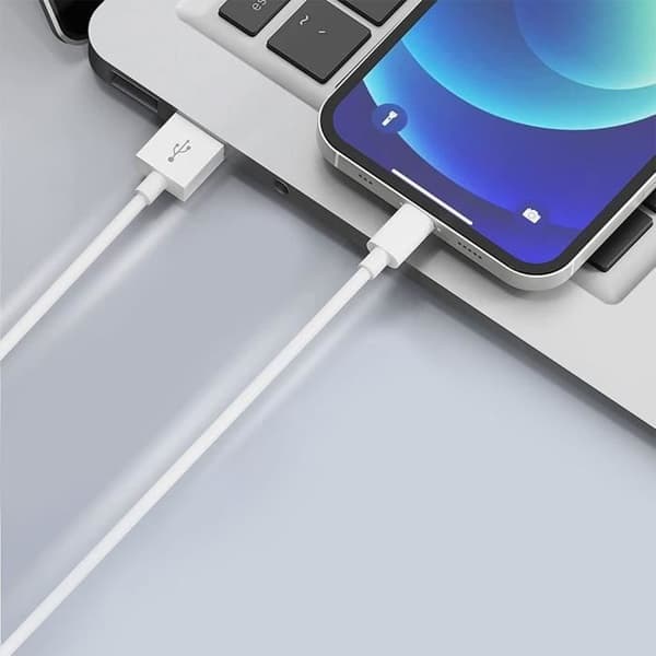 Set med 3 USB-laddarkabel för iPhone - PROSHOP - 1M - Vit Vit