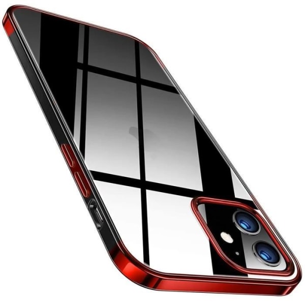 Cover til iPhone 12 (6.1") Chrome Border Silikone Anti-Shock Resistance Rød Röd