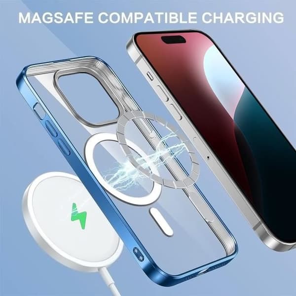 Skyddshölje - BOOLING - för iPhone 16 Plus - Mjuk silikon - Ultra slim - Magnetring Blå
