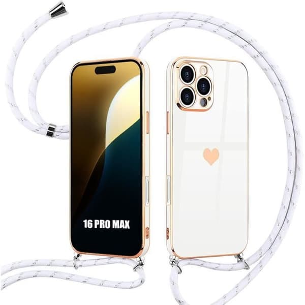 Coque - Vit - för iPhone 16 Pro Max - Mjuk - Stötsäker - Rep resistant Vit
