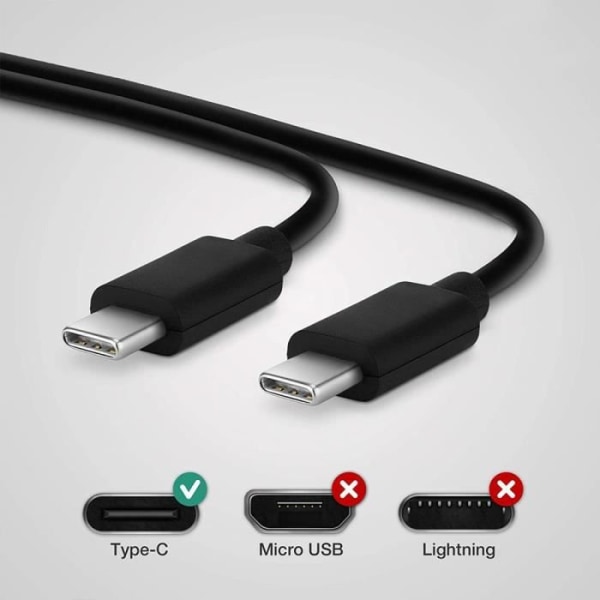 3 x USB-C-kabel för Samsung Galaxy A12 A13 4G-5G A04s A22 4G-5G A33 5G A52 4G-5G A52s A53 5G - 1 meter svart