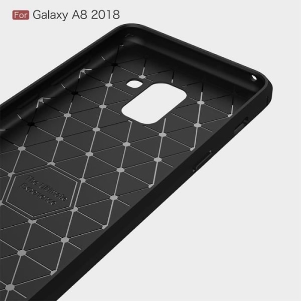 Marinblått fodral till Samsung Galaxy A8 2018 Borstad kolfiber Stöttåligt TPU skyddsfodral Övrigt