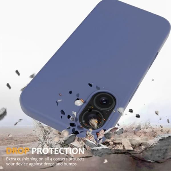 Skyddskal - Silikon - för iPhone 16 - Ultra Slim - Stötsäker - Repfria Nattblått