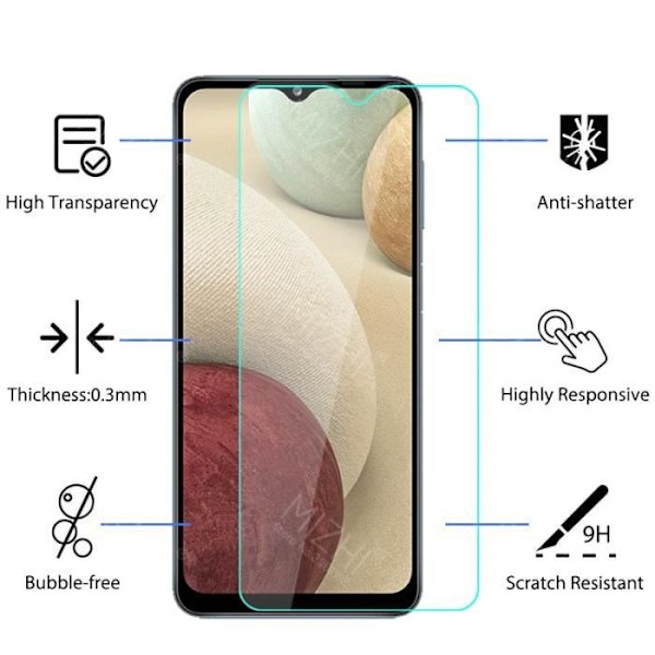 2st För Samsung A12 För samsung galaxy a12 härdat glas för samsung a12 a 12 2021 skärmskydd samsun galaxy i a 12 fi