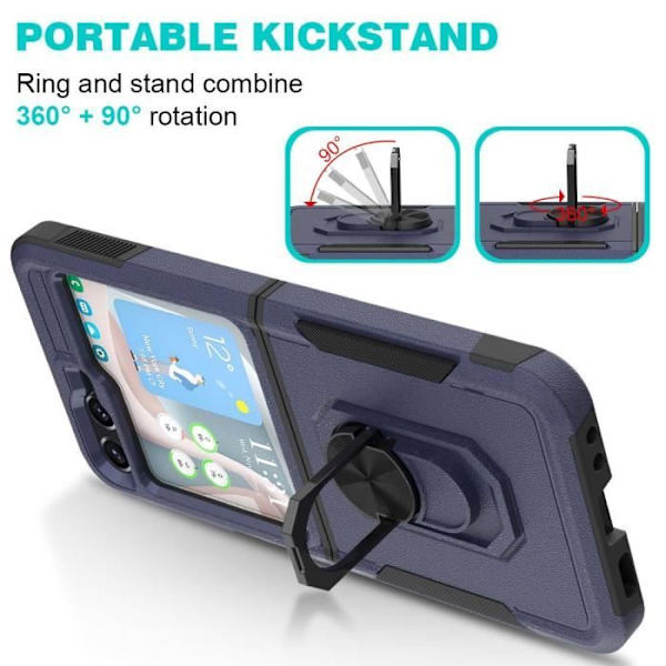 Fodral till Samsung Galaxy Z Flip 6 - Förstärkt skydd Stötsäkert Anti-Scratch Marinblå