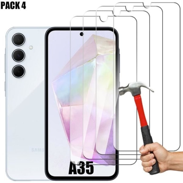 Härdat glas för Samsung Galaxy A35 5G - 4 delar - tunt stötsäkert genomskinligt skyddsglas Transparent