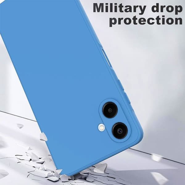 Skyddsskal - BOOLING - Samsung Galaxy A07 - Slim Silikon Chockresistent Blå - 2 Härdade Glas Blå