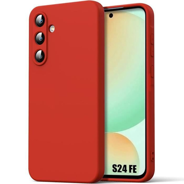 Fodral till Samsung Galaxy S24 FE (ej för S24) - Skyddande flytande silikon Mjuk Anti-Scratch Röd