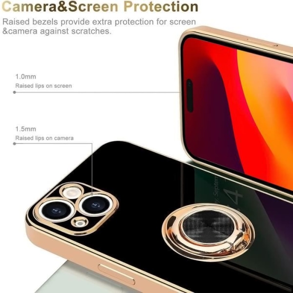 Ringfodral för iPhone 15 Svart Mode Anti-Scratch Mjuk TPU