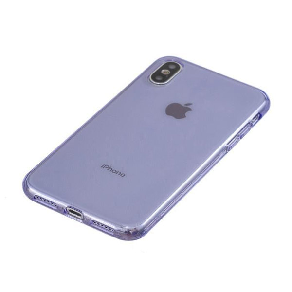 Mjukt flexibelt fodral för Apple iPhone XR (6,1"), genomskinligt fodral 2 STK härdat glasfilm + 1 ST TPU Silikon Slim Cover lila
