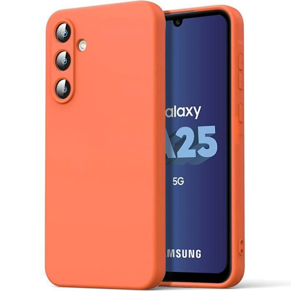 Skyddsfodral - Samsung - Galaxy A25 5G - Flytande silikon - Ultra tunn - Orange Orange