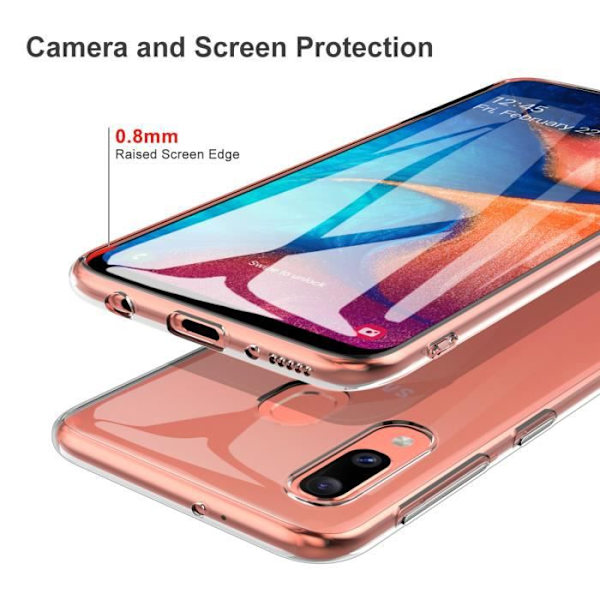 KuGi Samsung Galaxy A20E Fodral, Högkvalitativ slät silikonbaksida Skyddsfodral för Samsung Galaxy A20E, Klar Vit