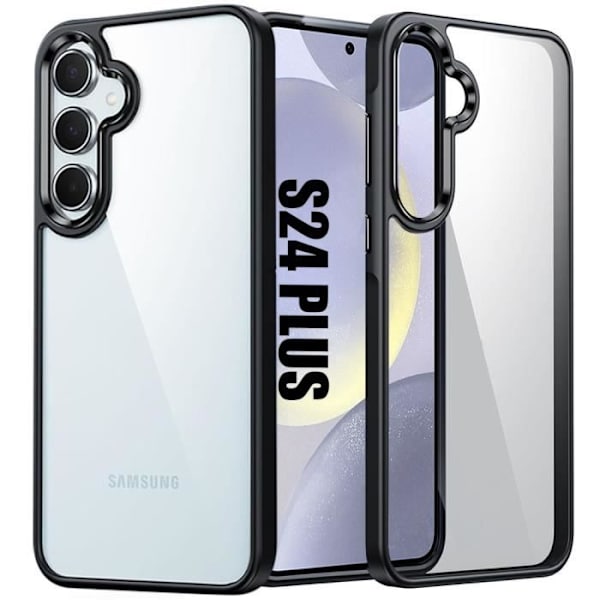 Mobilskal - Samsung - Galaxy S24 Plus - Repellerande skydd - Transparent bakstycke - Svart ram Transparent, svart