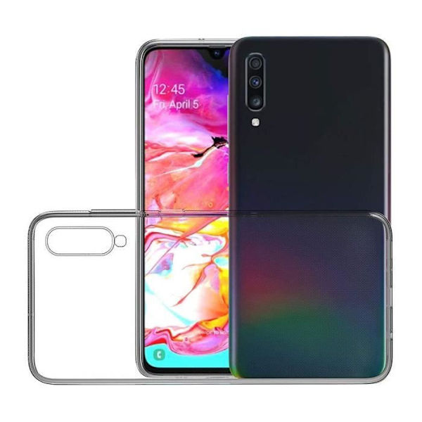 För Samsung Galaxy A50 SM-A505F 6,4": Silikonbakfodral 360° fullt skydd fram och bak - TRANSPARENT TRANSPARENT
