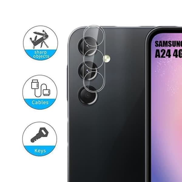 2 Bakkamera härdat glas för Samsung Galaxy A24 Transparent