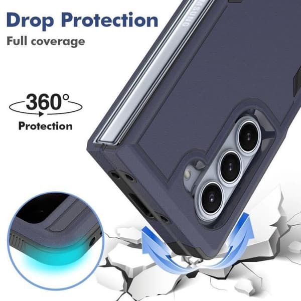 Coque - BOOLING - för Samsung Galaxy Z Fold 6 - Stötskydd - Rep防 - Mörkblå marinblå