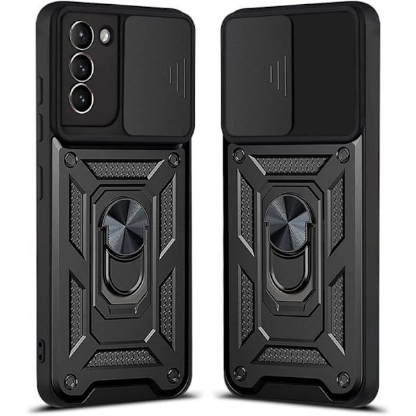 Fodral för Samsung S21 (6,2") Black Army Style kameraskydd Hårt förstärkt kantring baksida anti-skrapa Svart