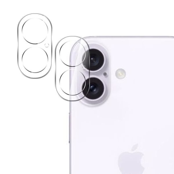 2 Anti-skrapa härdat glas kameraskydd för iPhone 16 Plus