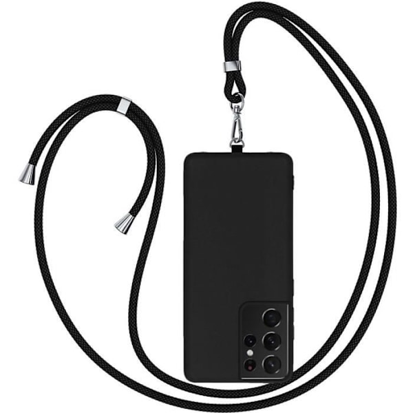 Coque - Samsung - S21 Ultra - Flexibel - Stötsäker - Rep-skyddande - Justerbar axelrem Svart