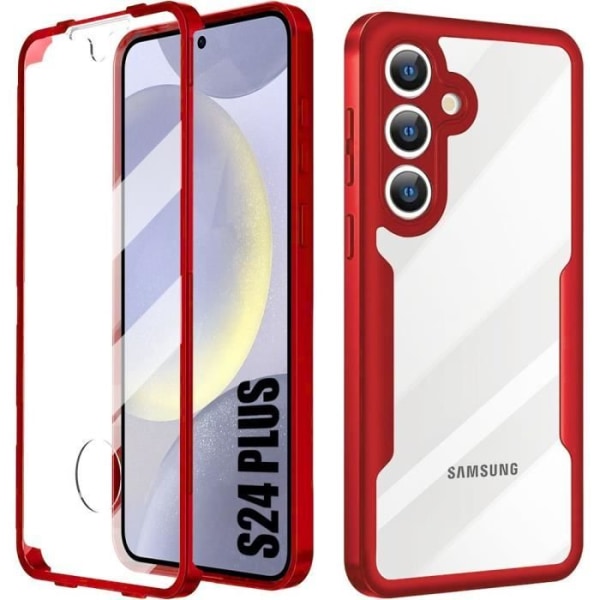 Fodral till Samsung Galaxy S24 Plus (Galaxy S24+) - 360 graders skydd Hårt Helförstärkt kant Stark - Röd