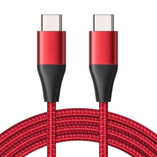 USB-C till USB-C-kabel 3A snabbladdning för Xiaomi Redmi 13C, Redmi Note 13 4G-5G, Note 13 Pro Plus 5G - Rödförstärkt nylon 1M Röd