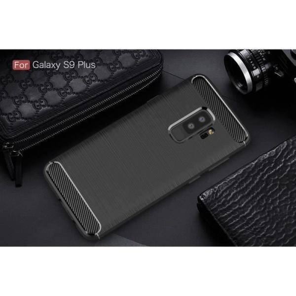 CARBON CASE til SAMSUNG GALAXY S9 PLUS/G965 farve SORT/SORT