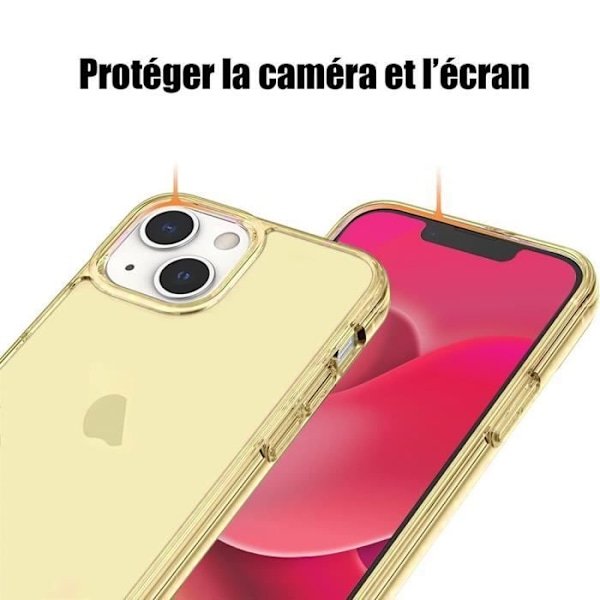Gul mjuk skyddskal - BOOLING - För iPhone 14 - Repåfresistent, stötabsorberande, halkfri - Transparent Gul