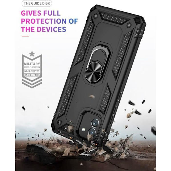 Skyddsskal - BOOLING - Samsung Galaxy A05 - Stöttålig - 360° roterande stöd - Svart Svart