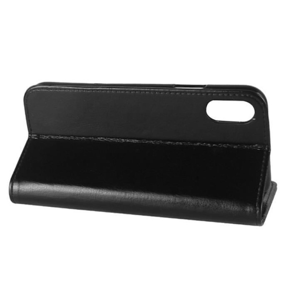 Coque - Premium - iPhone X / XS - PU Läder - Stötsäker - Ställfunktion - Svart Svart
