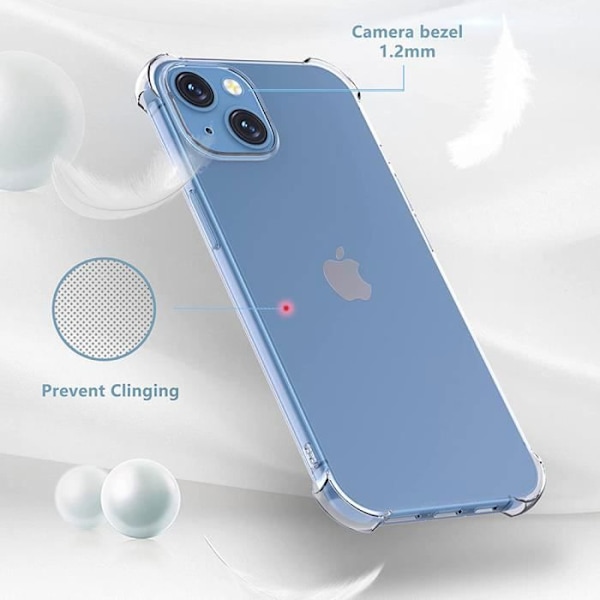 Skyddsskal - BOOLING - för iPhone 15 - Silikon - Transparent - Förstärkta stötabsorbenter Transparent