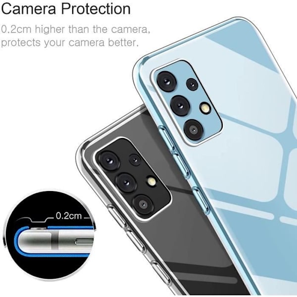 Transparent fodral till Samsung A32 4G - PROSHOP - Mjukt förstärkt skydd - Anti-chock silikon Transparent