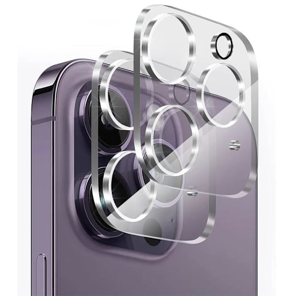 Fodral för iPhone 15 Pro Stötsäkert silikon och 2 skärmar i härdat glas + 2 bakre kameraskydd Transparent
