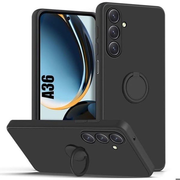 Coque för Samsung Galaxy A36 5G, Skydd mot Repor TPU Mjuk med Ring - Svart Svart