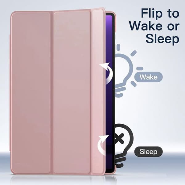 Fodral för Samsung Galaxy Tab A11 Plus / A9 Plus, Förstärkt Skydd med Stylusfack - Rosa Ros