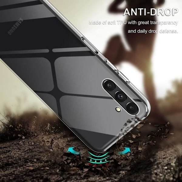 Skyddsskal för Samsung A13 5G - PROSHOP - Flexibelt - Transparent - Stötabsorberande - 2 Härdade Glas Transparent