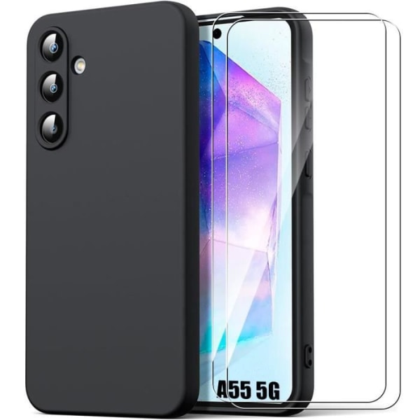 Silikonskal - Samsung - Galaxy A55 5G - Ultratunn - Repellerande skydd - Svart Svart
