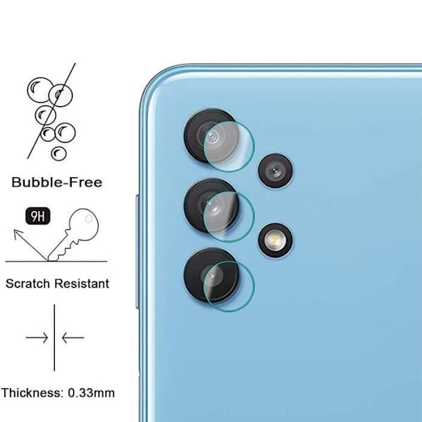 Set med 2 linsskydd i härdat glas för Samsung Galaxy A32 5G Transparent