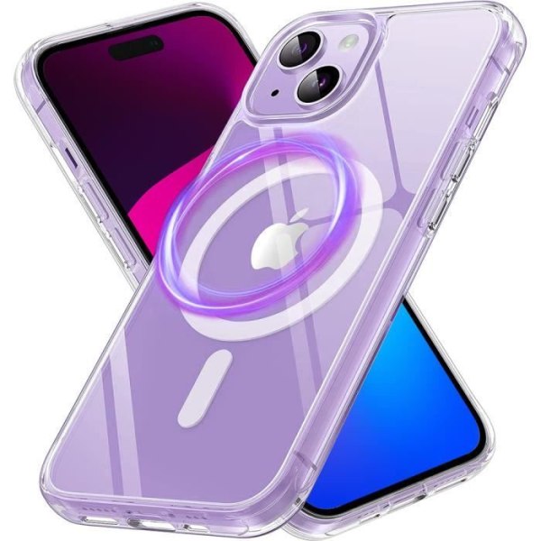 iPhone 15 Plus-fodral - Transparent skydd med magnetisk cirkel