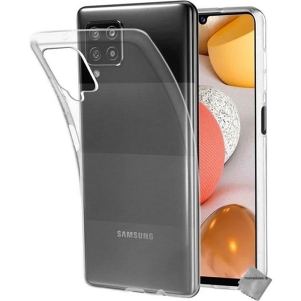 Tunt gel silikonfodral för Samsung Galaxy A12 - M12 + härdat glas - TRANSPARENT TPU