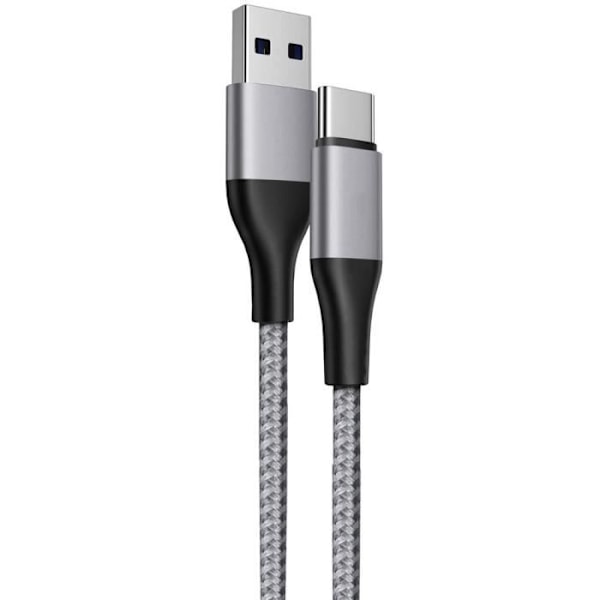 Hurtigt USB-C-kabel til Xiaomi Redmi 13C, Redmi Note 13 - BOOLING - 1M grå nylonflettet Grå