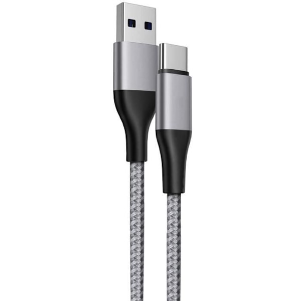 Snabb USB-C-kabel för Xiaomi Redmi 13C/14C, Redmi Note 13 14 Pro - BOOLING - 1M Grå Nylonfläta Grå