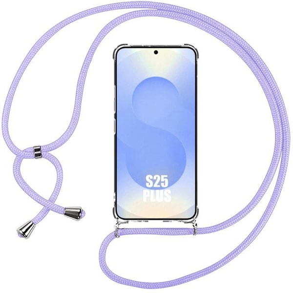 Coque för Samsung Galaxy S25 Plus (Galaxy S25+) Skydd med Lila Snöre - BOOLING® Transparent