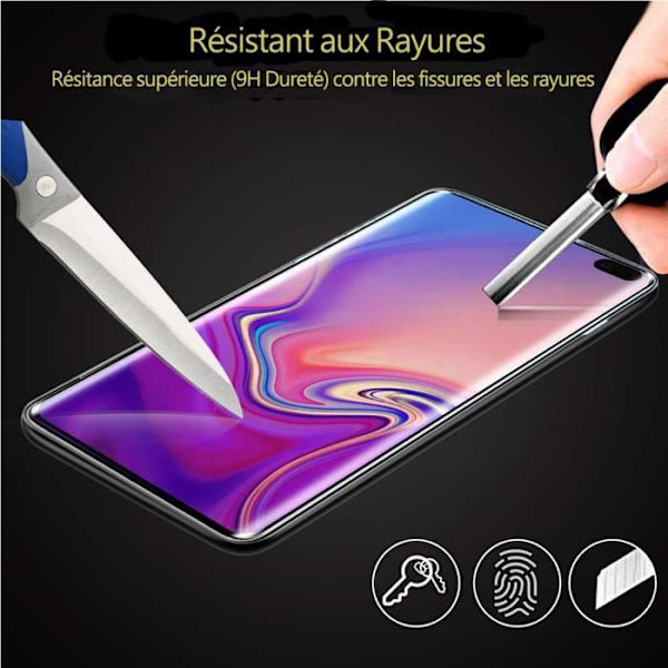 [Pack of 2] Samsung Galaxy S10 Plus skärmskydd i härdat glas - [Inte kompatibel med fingeravtrycksläsare] [9H hårdhet]