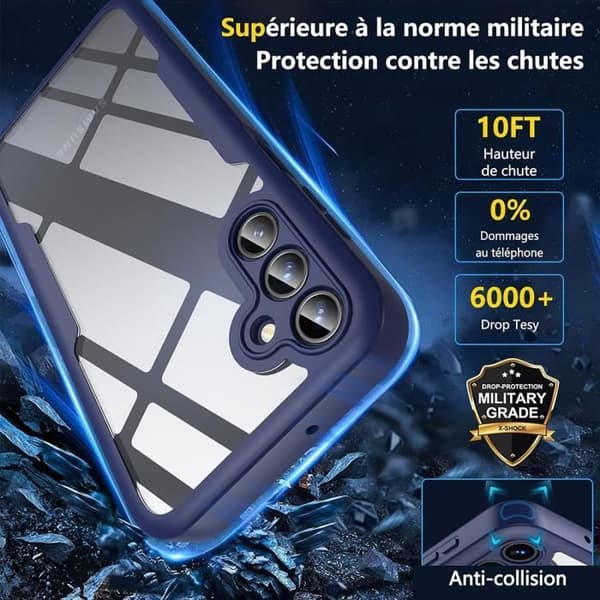 Skal - BOOLING - för Samsung Galaxy A05s - Mörkblå - Semihård - Stötsäker marinblå