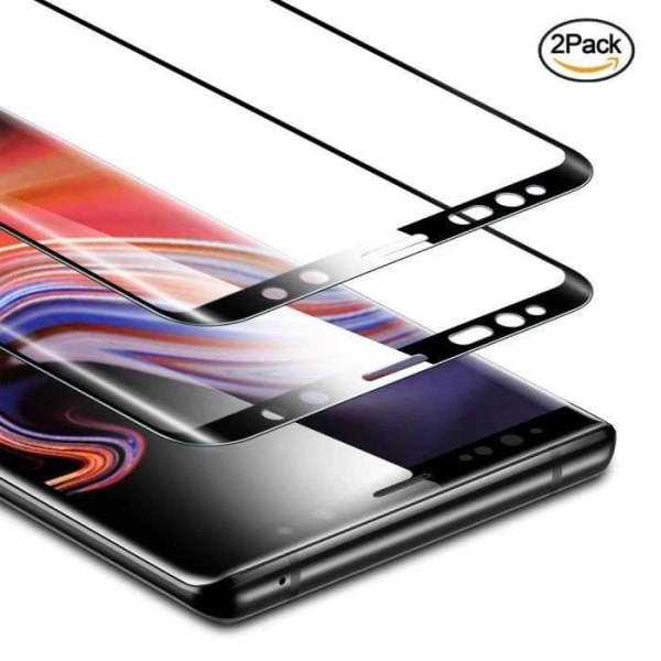 Samsung Note 9 film, 3D fuld dækning, Galaxy Note9 skærmbeskytter hærdet glasfilm til Samsung Galaxy Note 9 (sort, 2 stk.